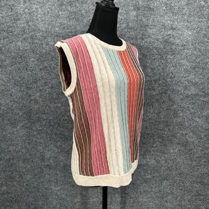 Multicolor Striped Sleeveless Sweater